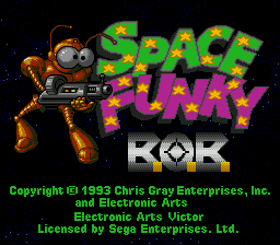 Space Funky B.O.B. title screen for Sega Mega Drive